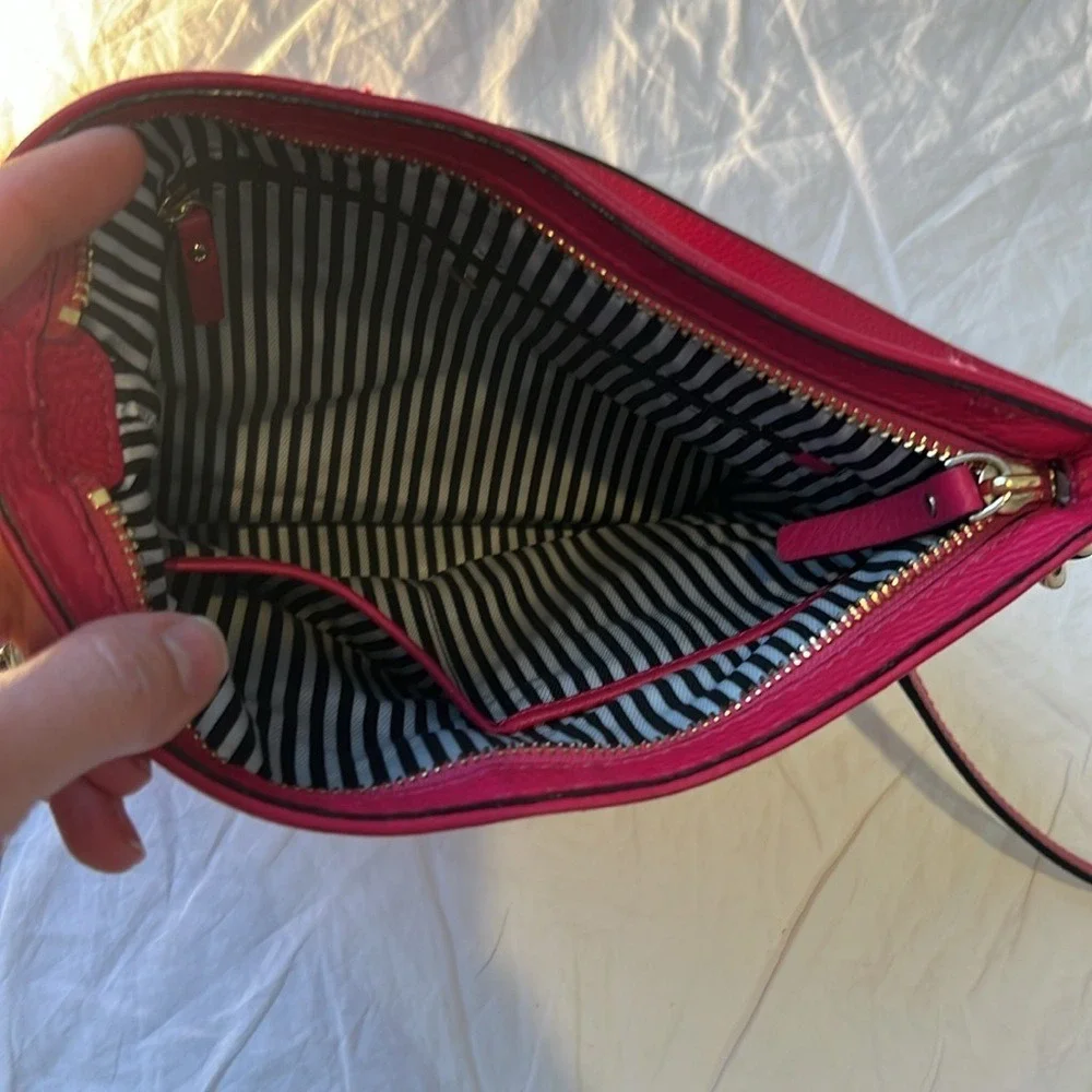 Kate Spade Magenta Leather‎ Y2K 2000s Shoulder Bag Crossbody Authentic Hot Pink